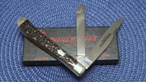 Winchester Trademark USA 1987 Bone 2904 Slimline Trapper Farmers Jack Knife - NIB