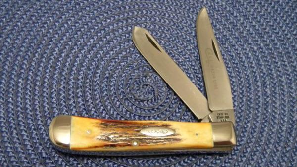 Case XX Stainless USA 4 Dot (1976) Stag 5254 SSP Razor Edge Trapper Knife Case XX Stainless USA 4 Dot (1976) Stag 5254 SSP Razor Edge Trapper Knife