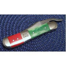 Case XX USA 2002 Red & Green Bone 61953 L SS Russlock Knife Case XX USA 2002 Red & Green Bone 61953 L SS Russlock Knife