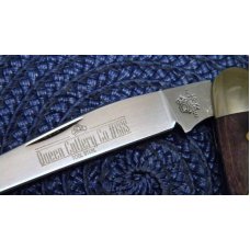 Queen Cut. Co. #66S PH-D2 Etched Blade Exotic Wood Muskrat Knife Queen Cut. Co. #66S PH-D2 Etched Blade Exotic Wood Muskrat Knife