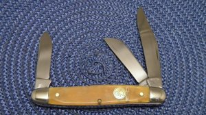 Canal Street Cutlery Co. USA Oiled Ram's Horn Stockman Knife