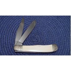 Bear and Son J'ville, AL USA Ivory Trapper Knife with Scrolled Bolsters Bear and Son J'ville, AL USA Ivory Trapper Knife with Scrolled Bolsters