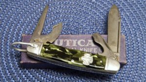 Utica Featherweight Pat. Apl. 1st Model Girl Scout Knife in Box c.1936