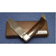Case XX USA 9 Dot (1971) Wood P172 Buffalo Clasp Knife - NIB