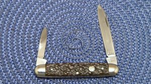 Boker Solingen Germany Tree Brand 220 Bone 2 Blade Equal End Pen Knife