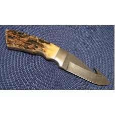 Bear MGC USA Stag Damascus Gut Hook Fixed Blade Sheath Knife Bear MGC USA Stag Damascus Gut Hook Fixed Blade Sheath Knife