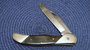 Queen Wood Button Bolster Lock Folding Hunter Knife Big 