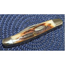 Case XX Stainless USA 3 Dot (1977) Stag 52087 SSP Blue Scroll Stockman Knife Case XX Stainless USA 3 Dot (1977) Stag 52087 SSP Blue Scroll Stockman Knife