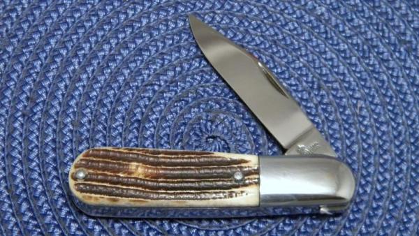 Queen #60 Winterbottom Bone Aluminum Frame Queen Steel Tang Stamp No Etch Barlow Knife c.1949-1958 Queen #60 Winterbottom Bone Aluminum Frame Queen Steel Tang Stamp No Etch Barlow Knife c.1949-1958