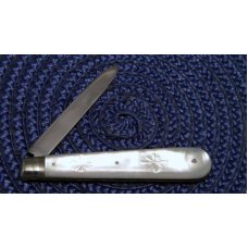 Vintage Fruit Knife Carved Pearl Handles w/Sterling Silver Blade - C. 1905 - Sheffield Vintage Fruit Knife Carved Pearl Handles w/Sterling Silver Blade - C. 1905 - Sheffield