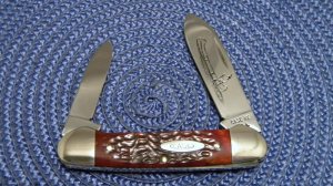 Case XX USA 1970's Bone 62131 Etched Canoe Knife