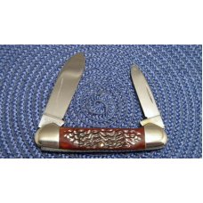 Case XX USA 1970's Bone 62131 Etched Canoe Knife Case XX USA 1970's Bone 62131 Etched Canoe Knife