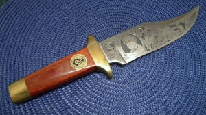 Colt Wood & Brass Sam Colt Commemorative Bowie Knife c.1970's
