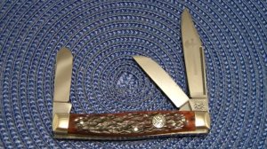 Battle Axe Brand Shouse & Hardin Germany Bone Stockman Knife