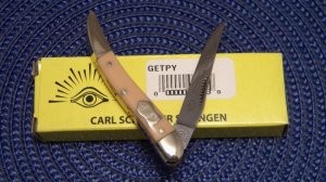 Carl Schlieper Solingen Germany German Eye Yellow Tiny Toothpick Knife - NIB
