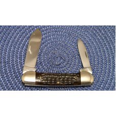 Case XX USA 1970's Bone 62131 Etched Canoe Knife Case XX USA 1970's Bone 62131 Etched Canoe Knife