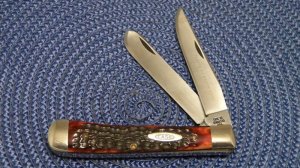 Case XX Stainless USA 10 Dot (1970) Bone 6254 SSP Tested XX Razor Edge Trapper Knife