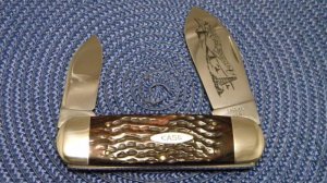 Case XX USA 10 Dot (1980) Laminated Wood 6250 Bradford Bonanza Elephant Toe Knife