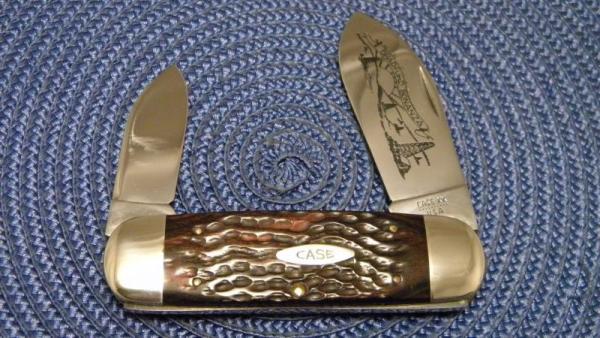 Case XX USA 10 Dot (1980) Laminated Wood 6250 Bradford Bonanza Elephant Toe Knife Case XX USA 10 Dot (1980) Laminated Wood 6250 Bradford Bonanza Elephant Toe Knife