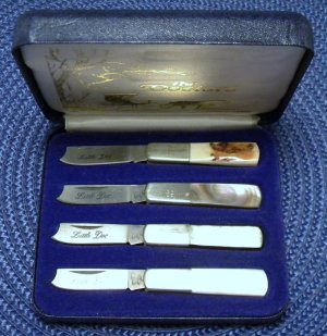 Frost Cutlery Surgical Steel Japan Little Doc Knife Set of 4 Miniature Knives - NIB