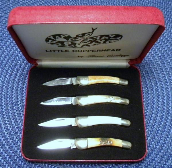 Frost Cutlery Surgical Steel Japan Little Copperhead Knife Set of 4 Miniature Knives - NIB