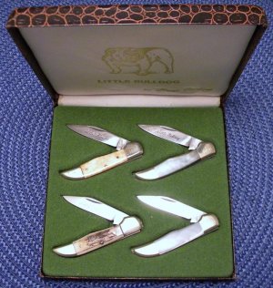 Frost Cutlery Surgical Steel Japan Little Bulldog Knife Set of 4 Miniature Knives - NIB