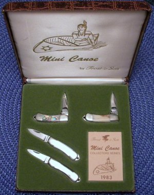 Frost & Son Japan Mini Canoe Knife Set of 4 Miniature Knives - NIB
