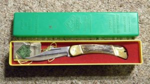 Puma Germany Stainless Stag 905 Duke Folding Lockback Knife c.1978 in Box