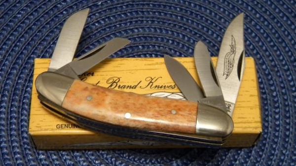 Parker Cut. Co. Japan Smooth Bone Eagle Brand Sowbelly Knife - NIB Parker Cut. Co. Japan Smooth Bone Eagle Brand Sowbelly Knife - NIB