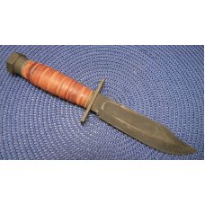 Camillus NY USA 9-1984 Stacked Leather Fixed Blade Pilot Survival Knife & Sheath Camillus NY USA 9-1984 Stacked Leather Fixed Blade Pilot Survival Knife & Sheath