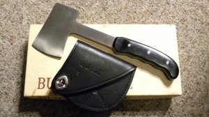 Buck USA Black Micarta Knife Axe Model 106 with Sheath c.1970's - NIB