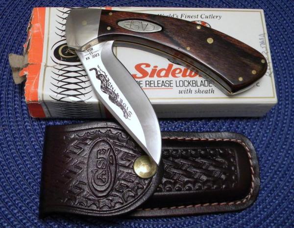 Case XX SS USA 9 Dot (1981) Wood Sidewinder Side Release Lockblade Knife - NIB