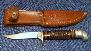 Western USA 628 E Delrin Fixed Blade Sheath Knife c.1981