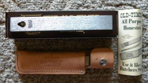 Schrade USA HS-1 Old Timer Honesteel Knife Sharpener with Leather Sheath - NIB