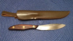 Othello Solingen Germany G.C. Co. 039 Wood Yukon Hunter Jr. Fixed Blade Sheath Knife