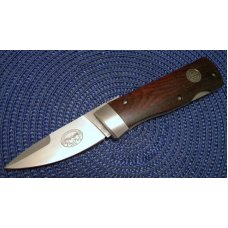 Bench Mark Knives USA Coco Bolo Wood Rolox System Slide Open Knife & Pouch in Box c.1992 Bench Mark Knives USA Coco Bolo Wood Rolox System Slide Open Knife & Pouch in Box c.1992