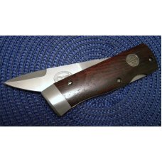 Bench Mark Knives USA Coco Bolo Wood Rolox System Slide Open Knife & Pouch in Box c.1992 Bench Mark Knives USA Coco Bolo Wood Rolox System Slide Open Knife & Pouch in Box c.1992