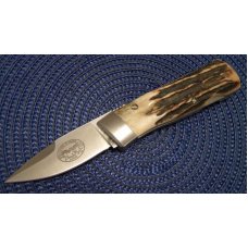 Bench Mark Knives USA Stag Rolox System Slide Open Knife & Pouch in Box Bench Mark Knives USA Stag Rolox System Slide Open Knife & Pouch in Box