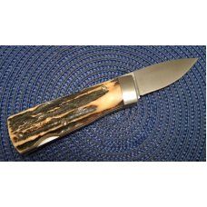 Bench Mark Knives USA Stag Rolox System Slide Open Knife & Pouch in Box Bench Mark Knives USA Stag Rolox System Slide Open Knife & Pouch in Box