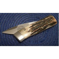 Bench Mark Knives USA Stag Rolox System Slide Open Knife & Pouch in Box Bench Mark Knives USA Stag Rolox System Slide Open Knife & Pouch in Box