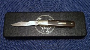 Hen & Rooster Bertram Germany CM-8 Wood 219 Zipper Engraved Bolsters Folding Pocket Knife - NIB