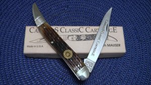 Camillus NY USA CCC-3 Bone 7 mm Mauser Classic Cartridge Series Toothpick Knife - NIB