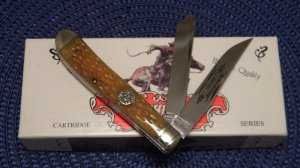 Winchester Trademark USA Hornet Series 1993 Tan Bone W18 29004 1/2 Trapper Knife - NIB