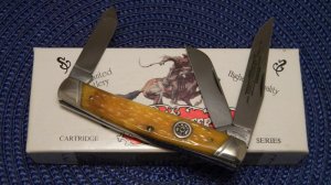 Winchester Trademark USA Cartridge Series 1995 Yellow Bone W15 3948 Stockman Knife - NIB