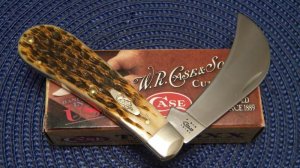 Case XX USA 2011 Amber Bone 61011 SS Hawkbill Knife in Box