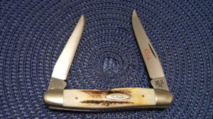 Case XX Stainless USA 2 Dot (1978) Stag Red Etch SSP Muskrat Knife