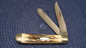 Case XX Stainless USA 2 Dot (1978) Stag Red Etch 5254 SSP Trapper Knife