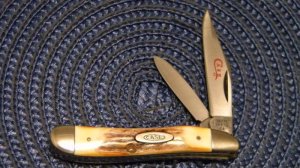 Case XX Stainless USA 2 Dot (1978) Stag Red Etch 5220 SSP Peanut Knife