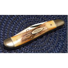 Case XX Stainless USA 2 Dot (1978) Stag Red Etch 5220 SSP Peanut Knife Case XX Stainless USA 2 Dot (1978) Stag Red Etch 5220 SSP Peanut Knife