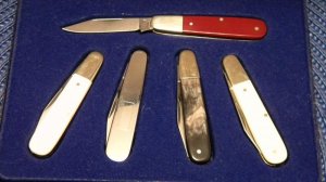 Hen & Rooster Bertram Germany 5 Miniature Knife Set in Box c.1970's